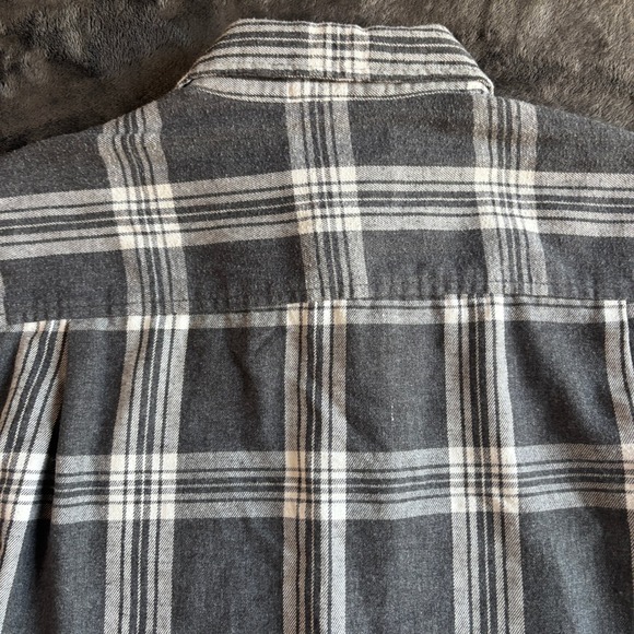 Vtg style Mens perfect lived in feel Gray Plaid Long Sleeve Button Up Shirt M/M - Picture 7 of 10